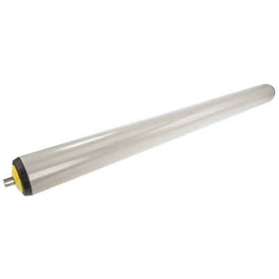 Interroll PVC Round Conveyor Roller Spring Loaded 40mm Dia. x 500mm L, 40N Load Capacity Stainless Steel, 8mm Spindle,