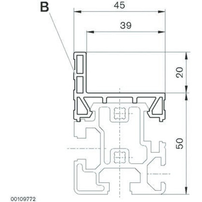 Bosch Rexroth Profile Rail, 3000mm Length x 45mm Width x 70mm Height