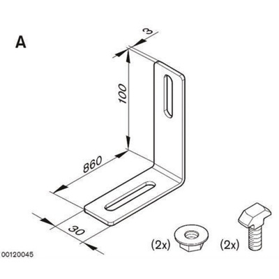 Bosch Rexroth Mounting Bracket, 80mm Length x 30mm Width x 100mm Height