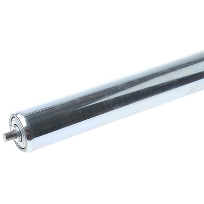 Bosch Rexroth Galvanized Steel Round Conveyor Roller 40mm Dia. x 425mm L, 500N Load Capacity, 8mm Spindle, 446mm