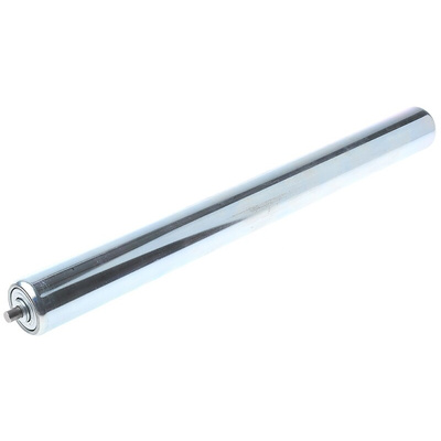 Bosch Rexroth Galvanized Steel Round Conveyor Roller 40mm Dia. x 425mm L, 500N Load Capacity, 8mm Spindle, 446mm