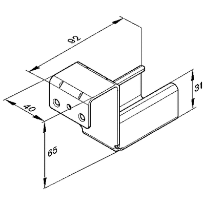 Bosch Rexroth Rail Holder With Stop, 92mm Length x 40mm Width x 65mm Height