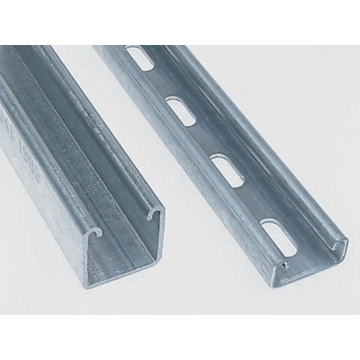 Unistrut 41 x 21mm Slotted Galvanised Steel Strut, 3m Long