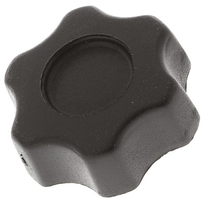 RS PRO Black Multiple Lobes Clamping Knob, M6, Threaded Hole