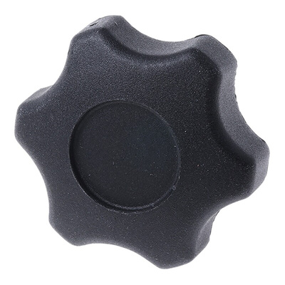 RS PRO Black Multiple Lobes Clamping Knob, M8, Threaded Stud