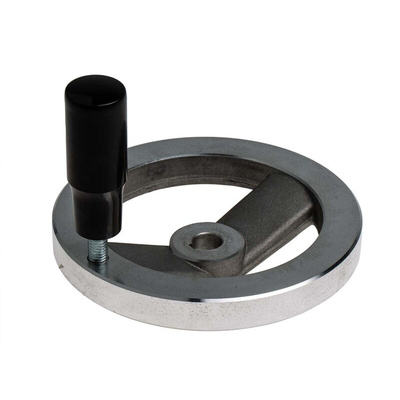 RS PRO Silver Die Cast Aluminium Hand Wheel, 125mm diameter