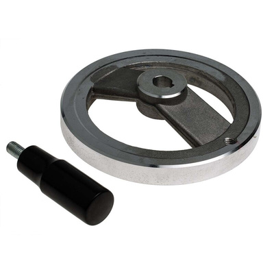 RS PRO Silver Die Cast Aluminium Hand Wheel, 125mm diameter