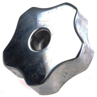 RS PRO Silver Multiple Lobes Clamping Knob, M6, Threaded Through Hole