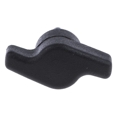 RS PRO Black Wing Clamping Knob, M6, Threaded Stud