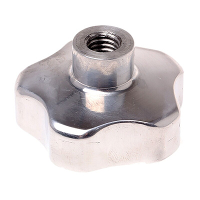 RS PRO Silver Multiple Lobes Clamping Knob, M8, Threaded Hole