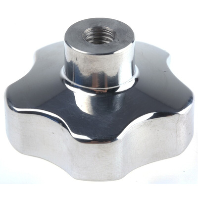 RS PRO Silver Multiple Lobes Clamping Knob, M8, Threaded Hole