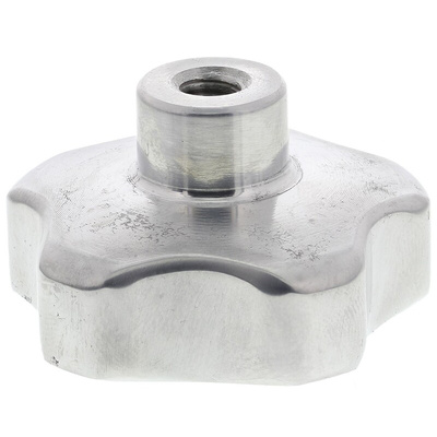 RS PRO Silver Multiple Lobes Clamping Knob, M6, Threaded Hole