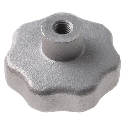 RS PRO Silver Multiple Lobes Clamping Knob, M6, Threaded Hole