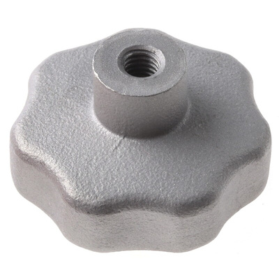 RS PRO Silver Multiple Lobes Clamping Knob, M6, Threaded Hole