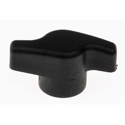 RS PRO Black Wing Clamping Knob, M6, Threaded Hole