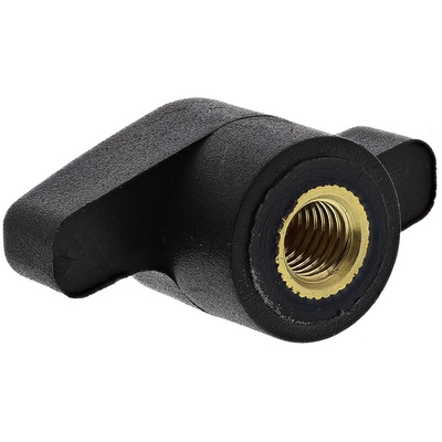 RS PRO Black Wing Clamping Knob, M8, Threaded Hole