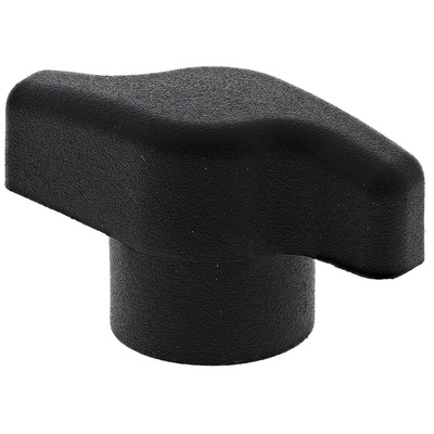 RS PRO Black Wing Clamping Knob, M8, Threaded Hole