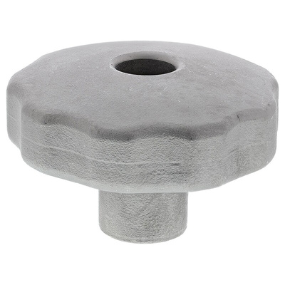 RS PRO Silver Multiple Lobes Clamping Knob, M12, Threaded Through Hole