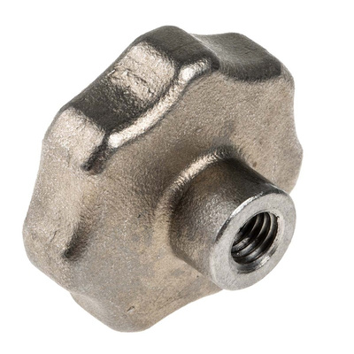 RS PRO Silver Multiple Lobes Clamping Knob, M8, Threaded Hole