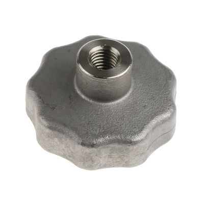 RS PRO Silver Multiple Lobes Clamping Knob, M10, Threaded Hole