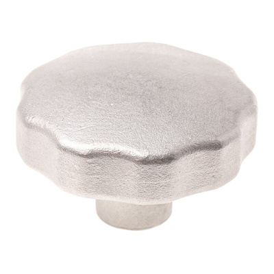 RS PRO Silver Multiple Lobes Clamping Knob, M12, Threaded Hole