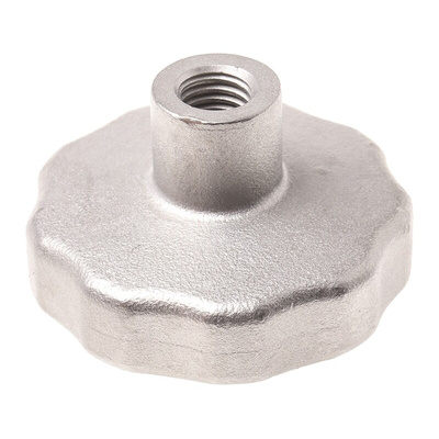 RS PRO Silver Multiple Lobes Clamping Knob, M12, Threaded Hole