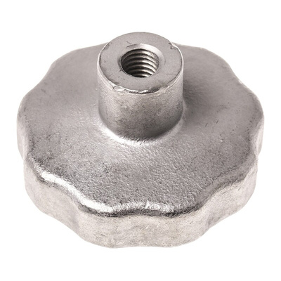 RS PRO Silver Multiple Lobes Clamping Knob, M10, Threaded Hole