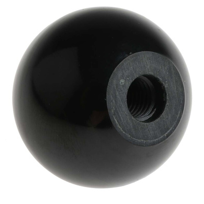 RS PRO Black Ball Clamping Knob, M8, Threaded Hole