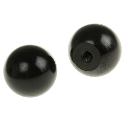 RS PRO Black Ball Clamping Knob, M8, Threaded Hole