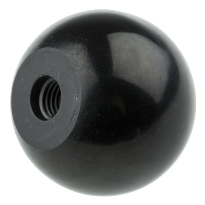 RS PRO Black Ball Clamping Knob, M10, Threaded Hole