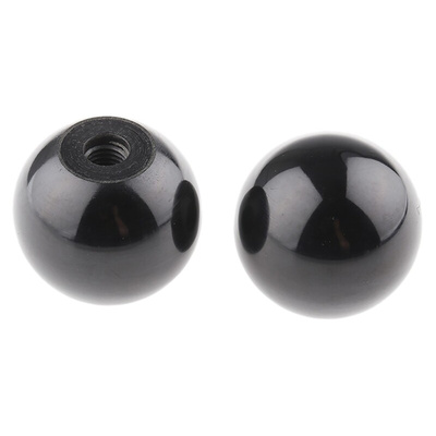 RS PRO Black Ball Clamping Knob, M10, Threaded Hole