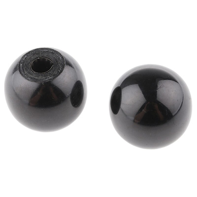 RS PRO Black Duroplast Ball Clamping Knob, Unthreaded Hole