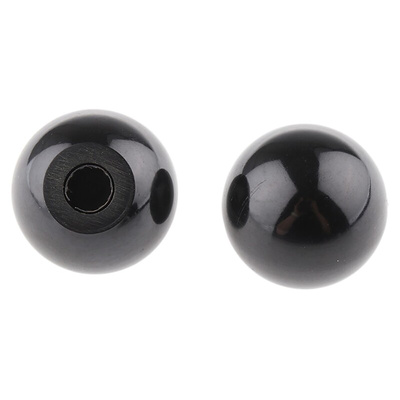 RS PRO Black Duroplast Ball Clamping Knob, Unthreaded Hole