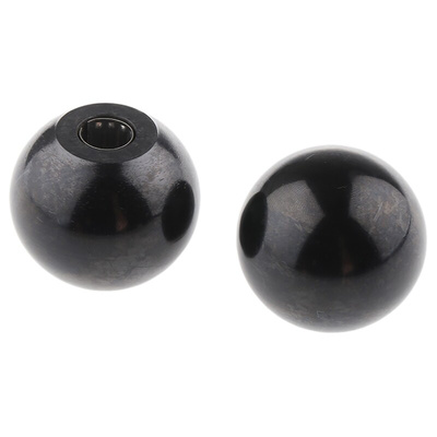 RS PRO Black Duroplast Ball Clamping Knob, Unthreaded Hole