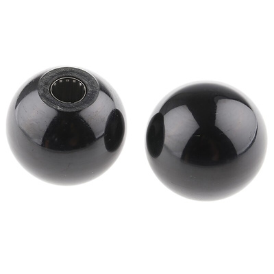 RS PRO Black Duroplast Ball Clamping Knob, Unthreaded Hole
