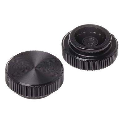RS PRO Black Knurled Clamping Knob, M5, Unthreaded Hole