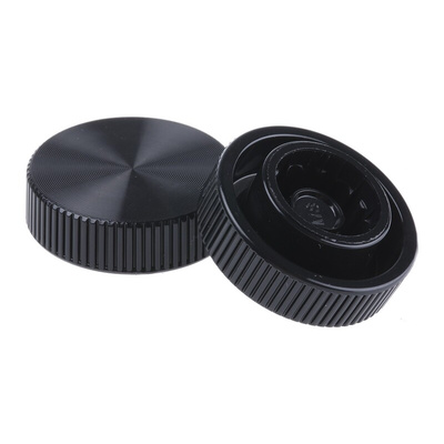 RS PRO Black Knurled Clamping Knob, M8, Unthreaded Hole
