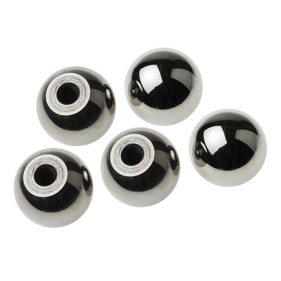 RS PRO Silver Ball Clamping Knob, M10, Threaded Hole