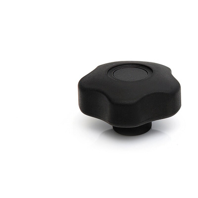 RS PRO Black Multiple Lobes Clamping Knob, M6, Threaded Through Hole