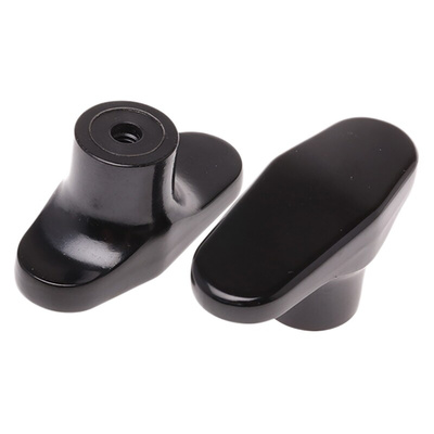 RS PRO Black 1-Arm Clamping Knob, M6, Threaded Hole