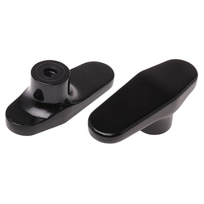 RS PRO Black 1-Arm Clamping Knob, M8, Threaded Hole