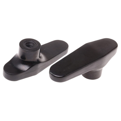 RS PRO Black 1-Arm Clamping Knob, M10, Threaded Hole