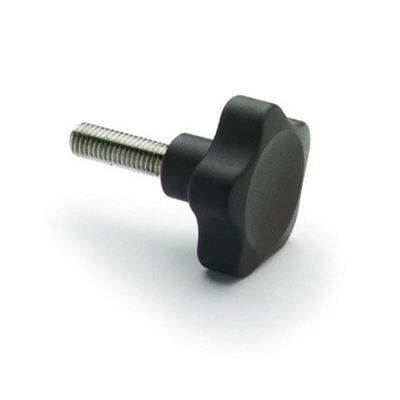 Elesa 166172 Black Glass Fibre Reinforced Polyamide Clamping Knob, M6 x 16, Threaded Stud