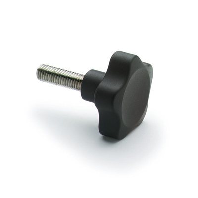 Elesa 166264 Black Glass Fibre Reinforced Polyamide Knob, M6 x 30, Threaded Stud