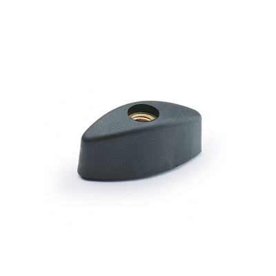 Elesa 8358 Black Glass Fibre Reinforced Polyamide Wing Knob, M6, Threaded Through Hole