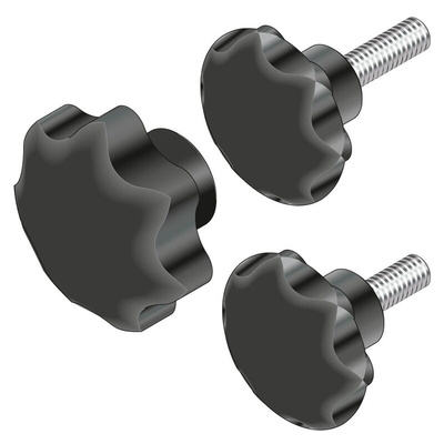 Bosch Rexroth 3842516850 Black Star Knob Clamping Knob, M8, Bolt