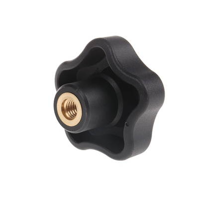 Elesa 69953 Black Multiple Lobes Clamping Knob, M8, Threaded Hole