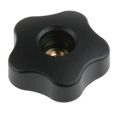 Elesa 69956 Black Multiple Lobes Clamping Knob, M8, Threaded Through Hole