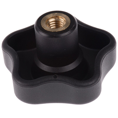 Elesa 70013 Black Multiple Lobes Clamping Knob, M10, Threaded Hole