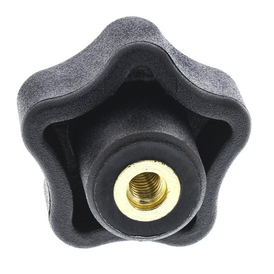 Elesa 69811 Black Multiple Lobes Clamping Knob, M4, Threaded Hole